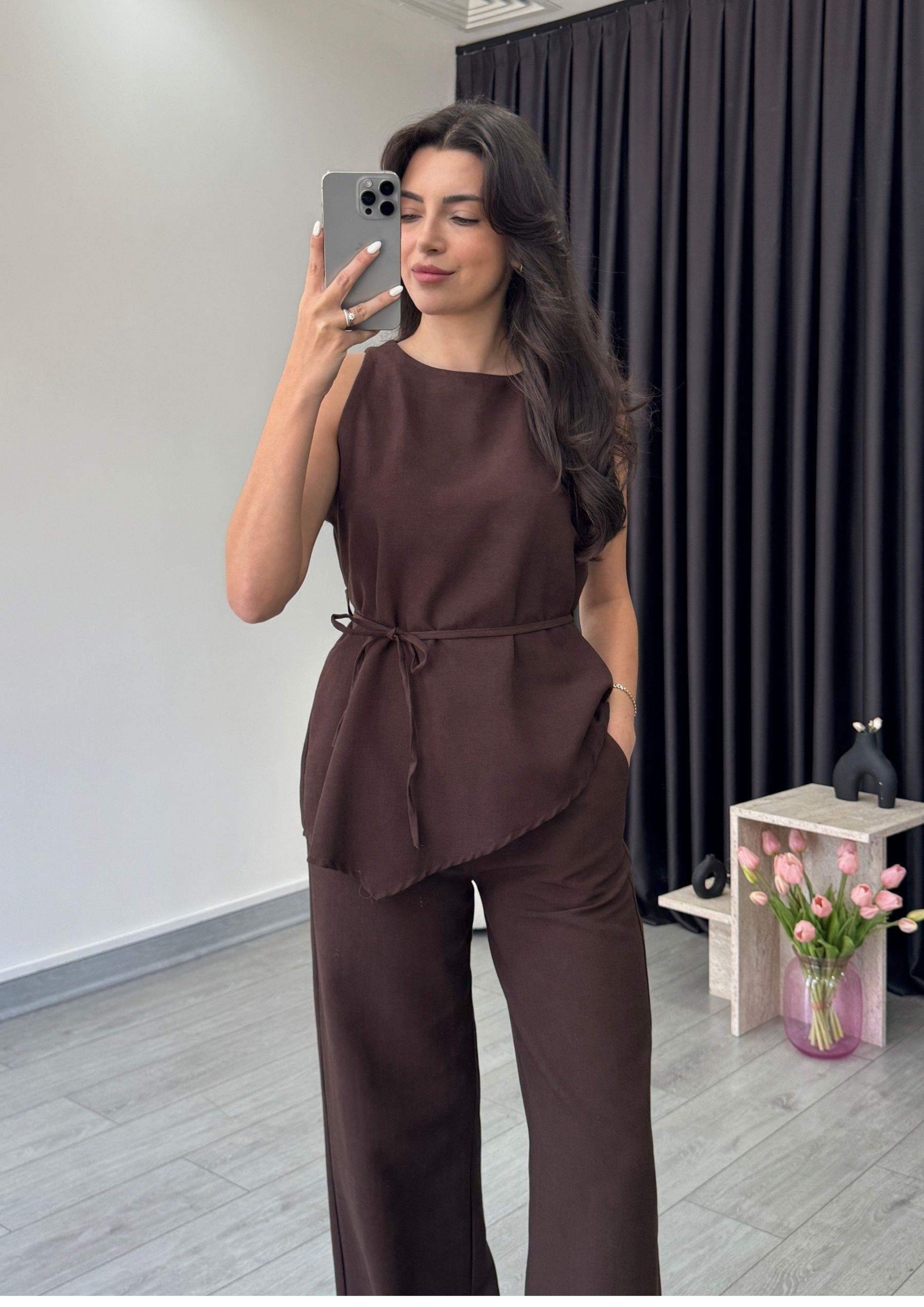 Asymmetrical Linen Co-ord Set