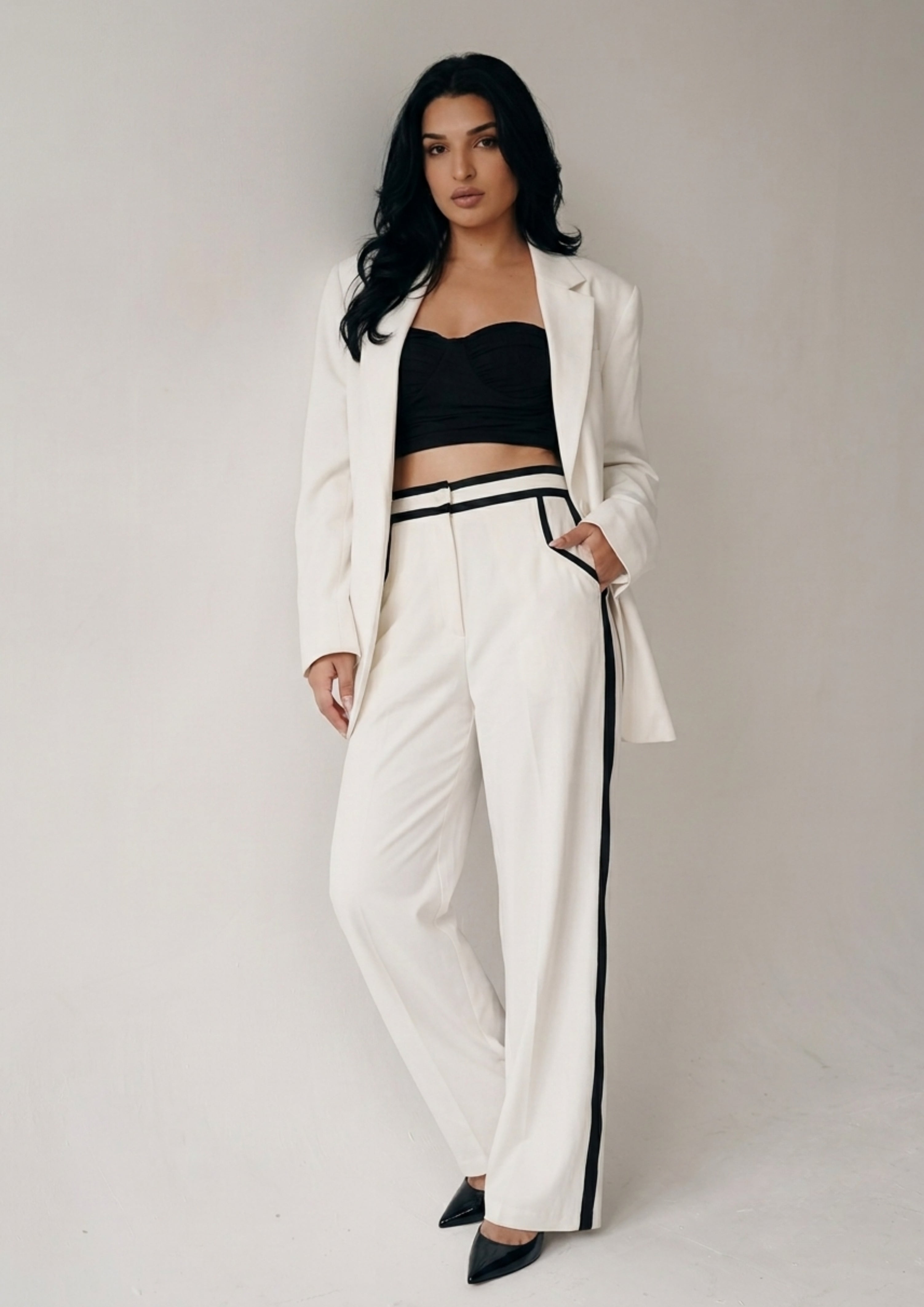 Twin Belt Straight Trousers