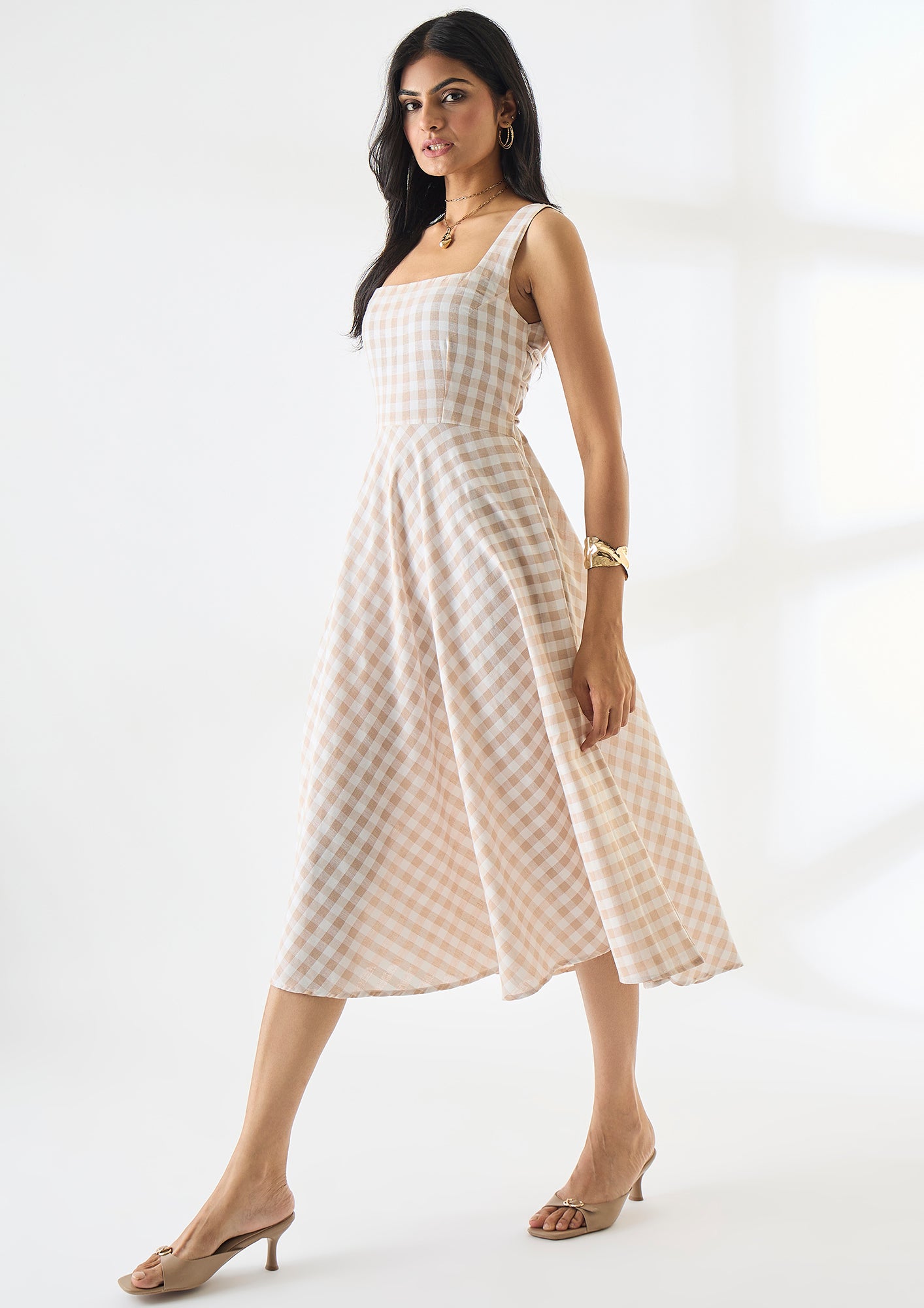 Gingham & Grace Midi Dress