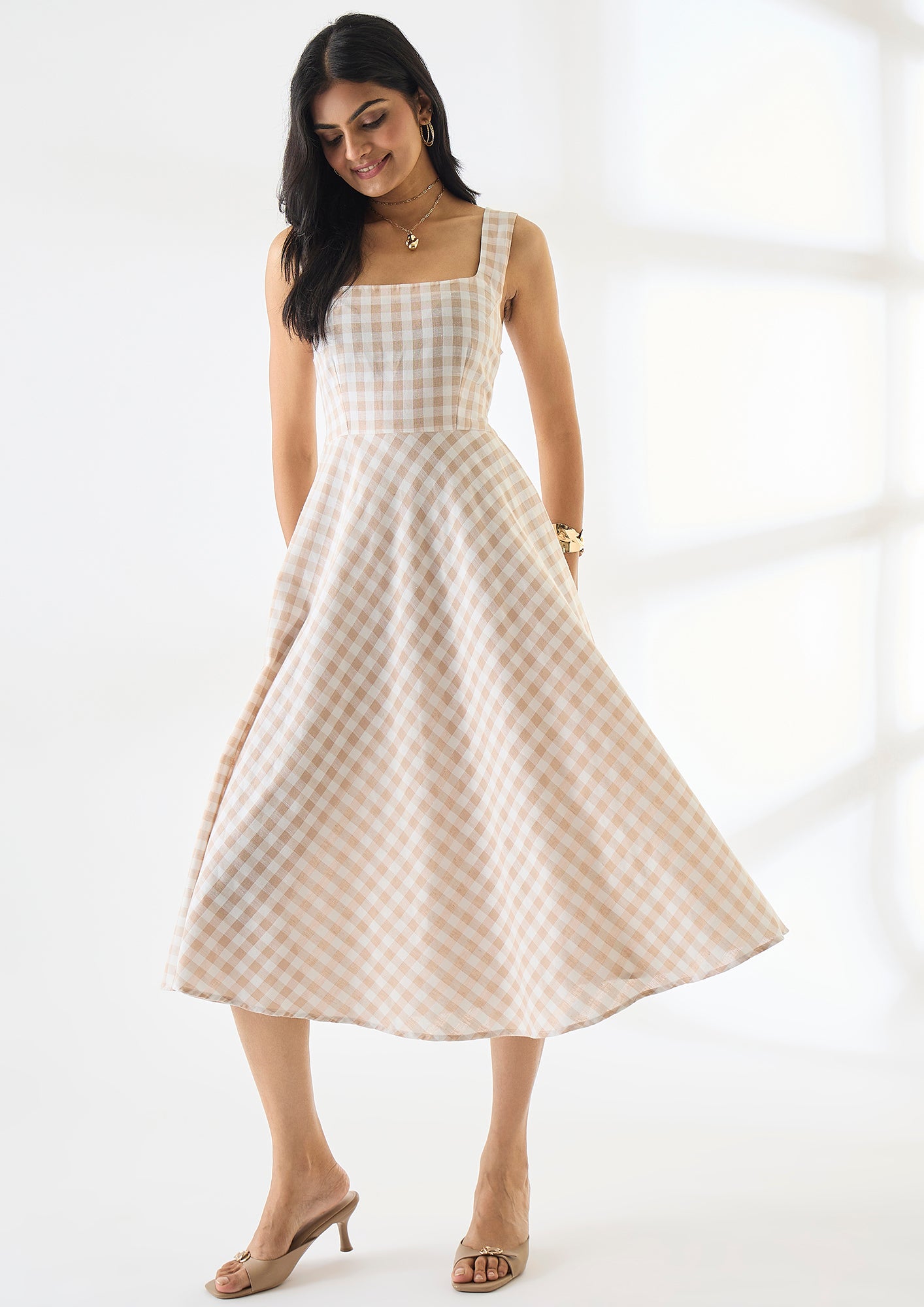 Gingham & Grace Midi Dress