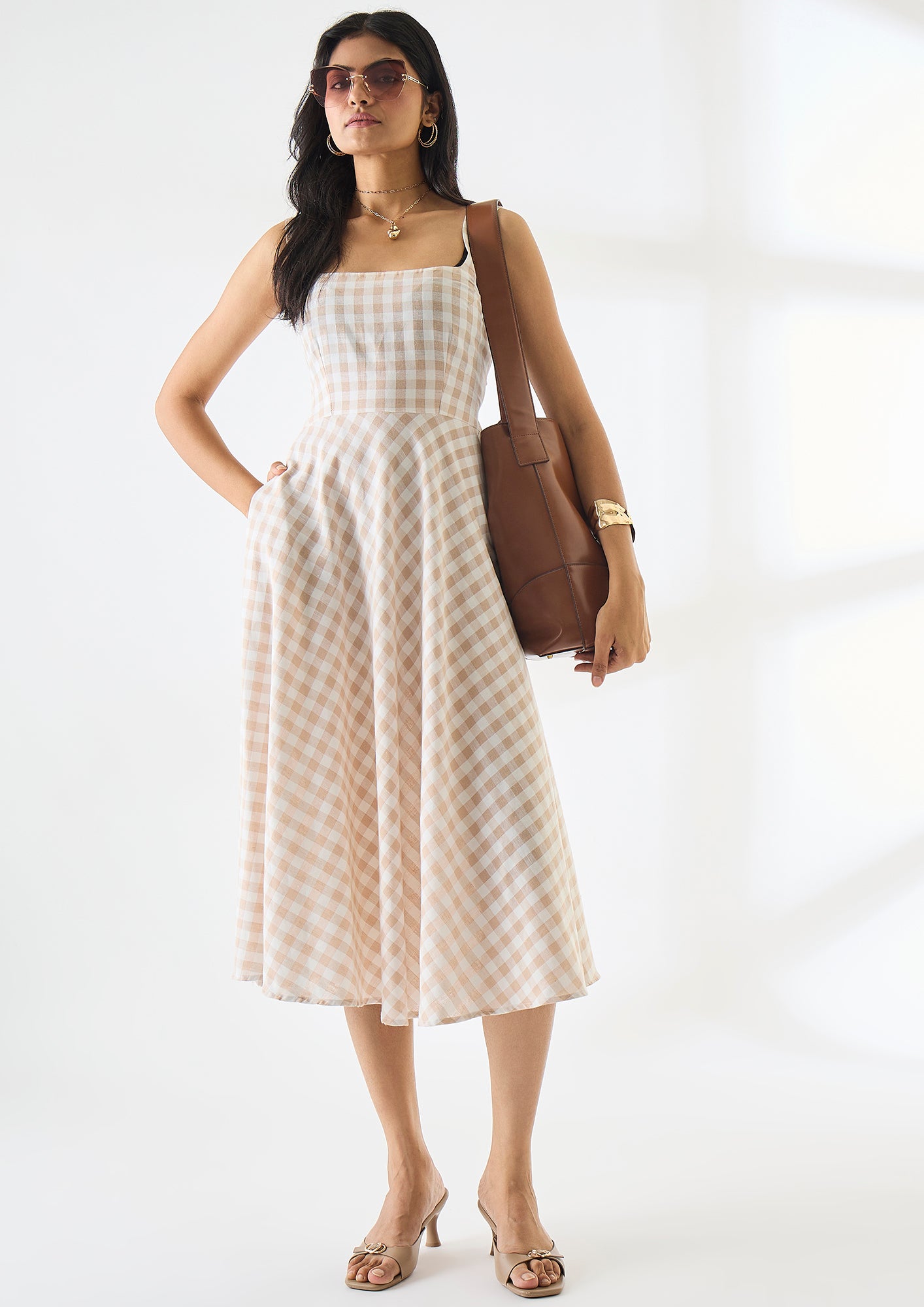 Gingham & Grace Midi Dress