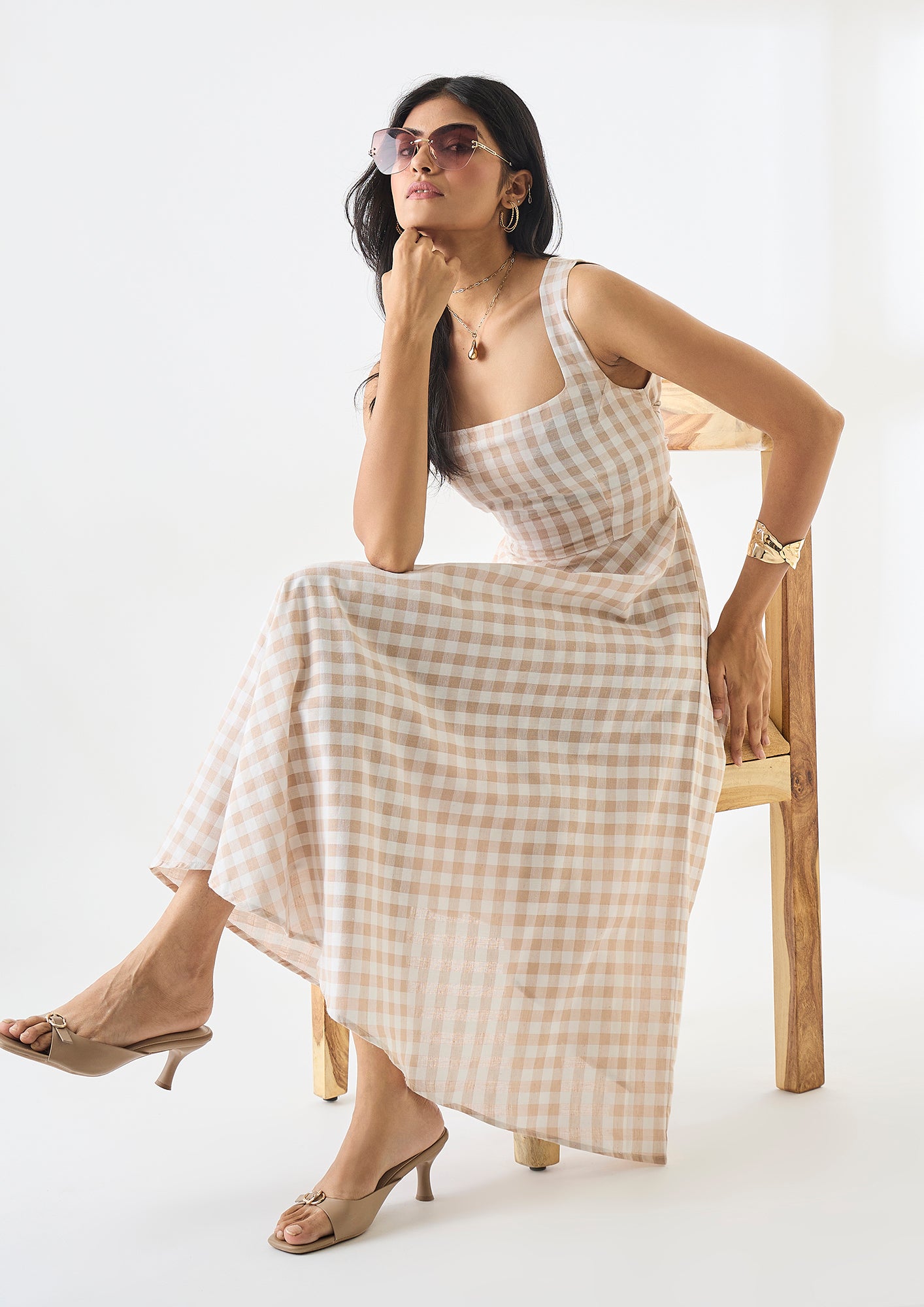 Gingham & Grace Midi Dress