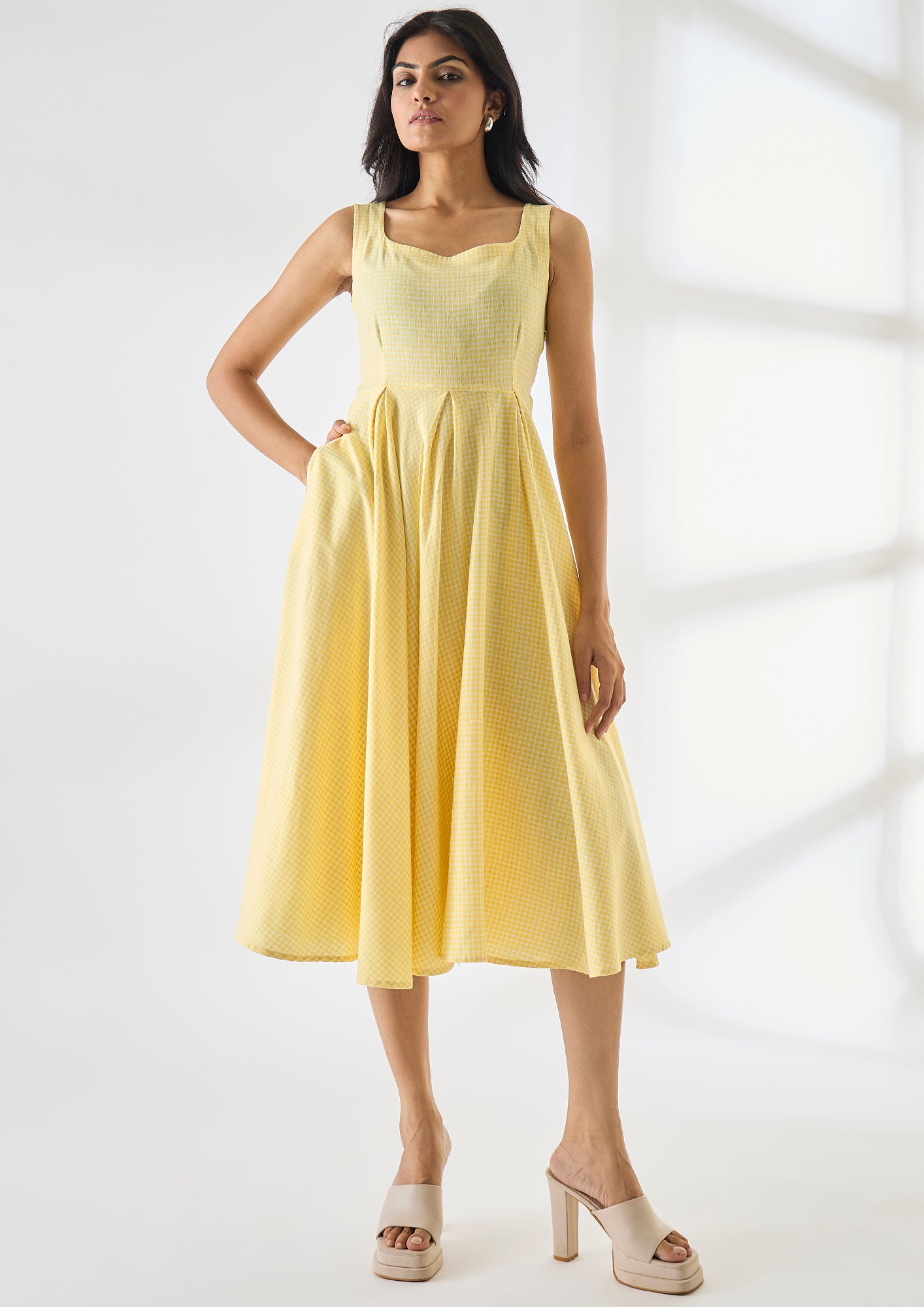 Meadow Gingham Midi Dress