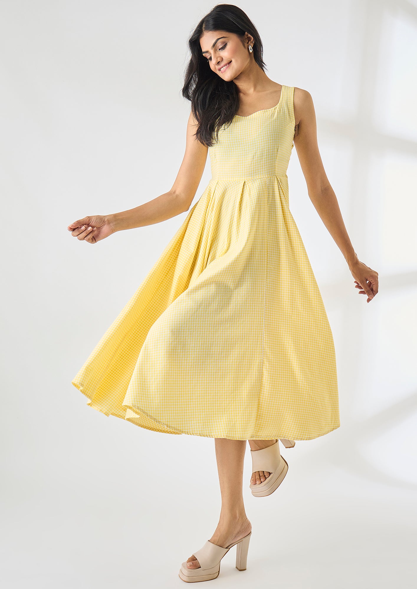 Meadow Gingham Midi Dress