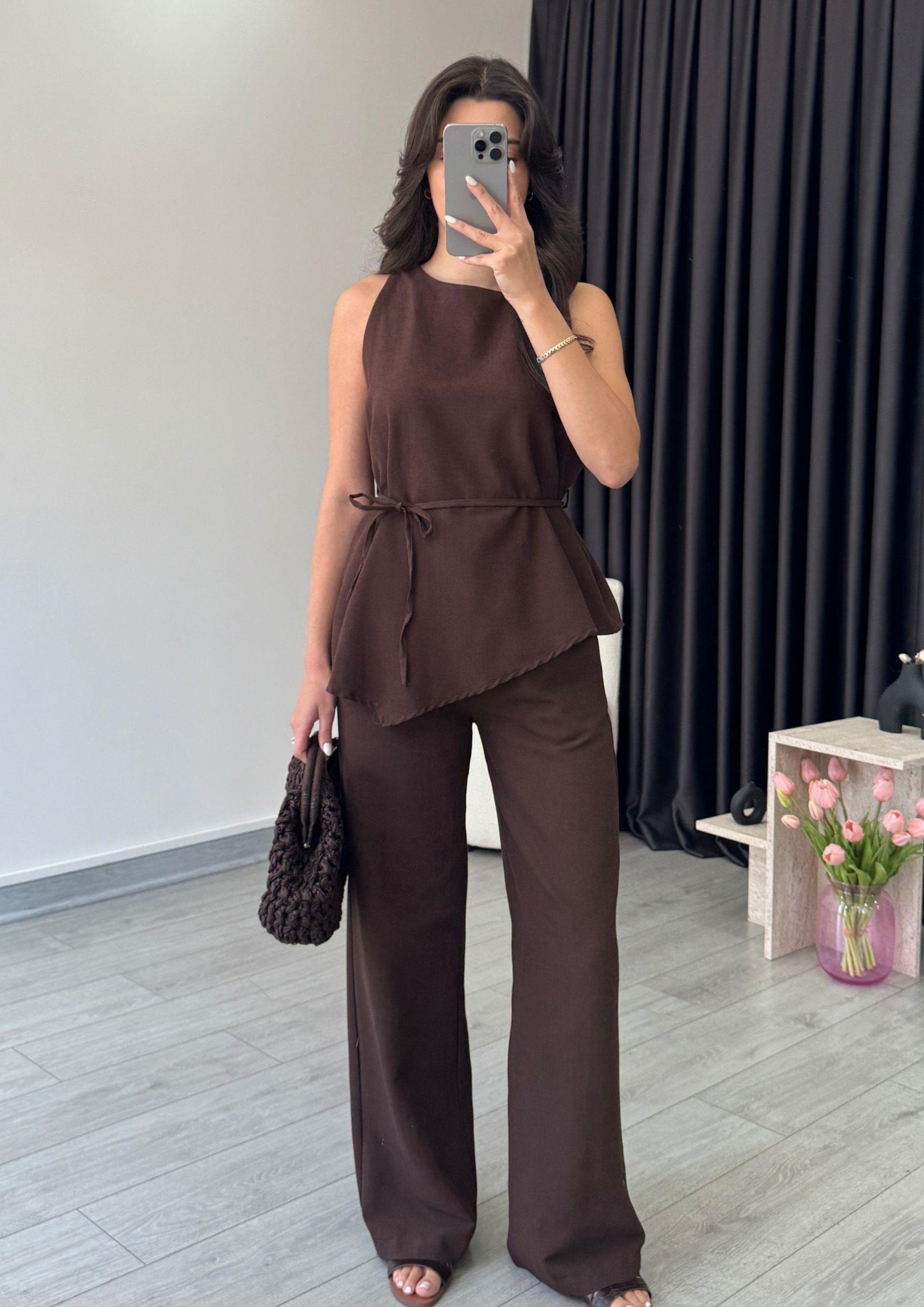 Asymmetrical Linen Co-ord Set
