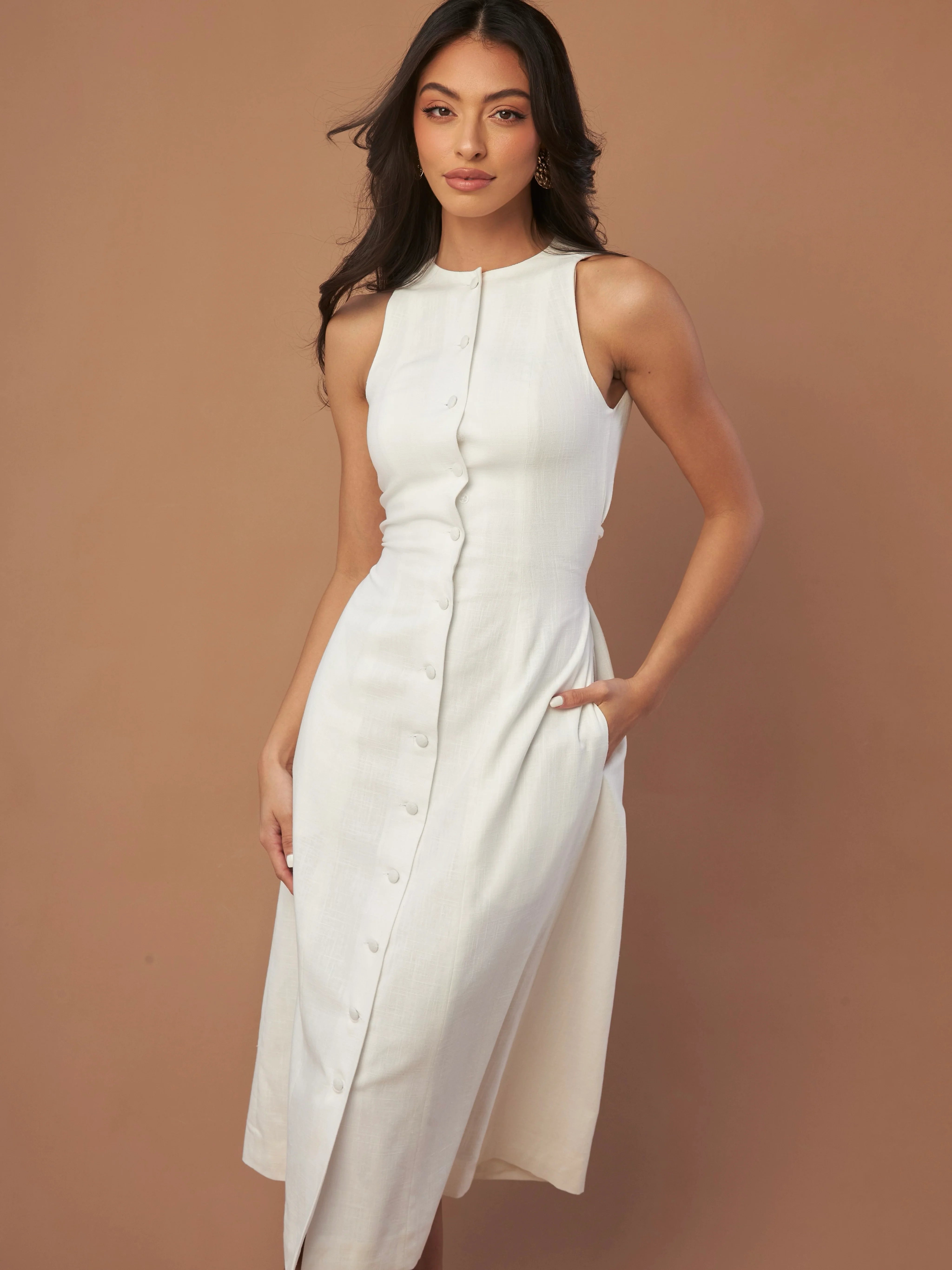 A-line Linen Dress Studio OJS A-line Linen Dress Studio OJS