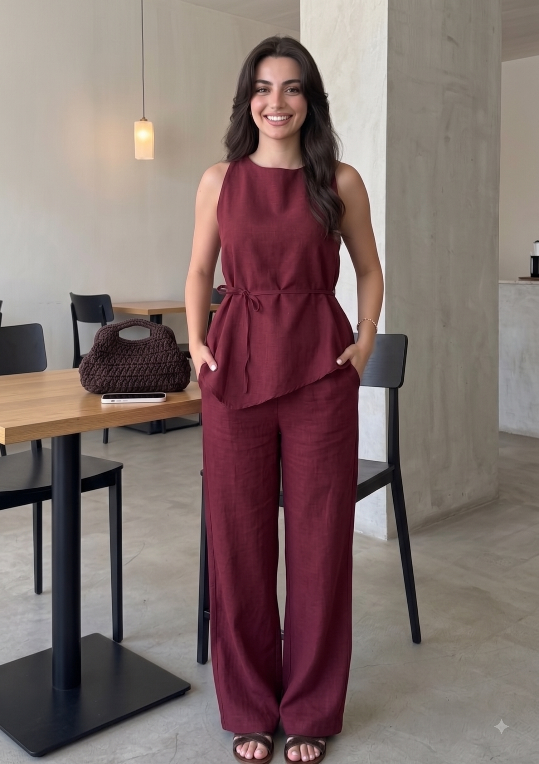 Asymmetrical Linen Co-ord Set