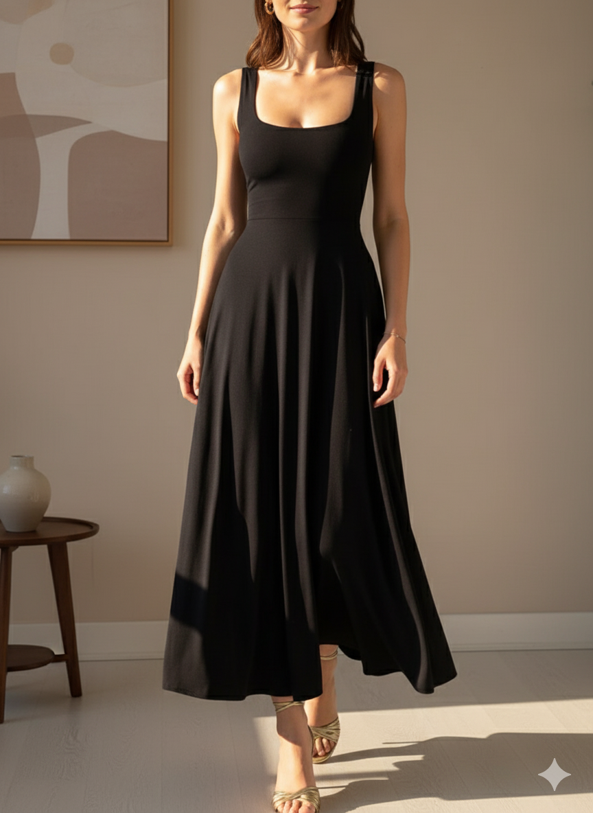 Waist Cinching Maxi Dress - Reversible